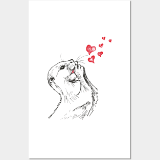 Kissing Otter Posters and Art